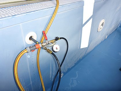 Druckprobe der Düsenleitungen