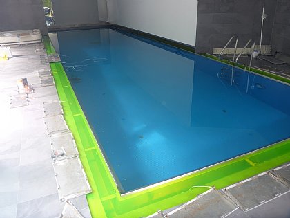 Farbstoffflutung einer Umlaufrinne